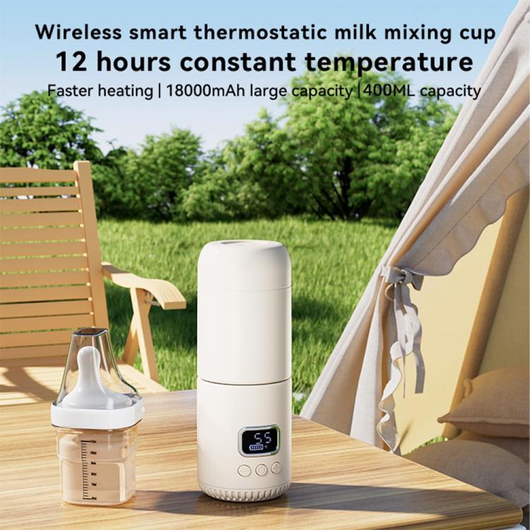 Portable Wireless Baby Bottle Warmer 400ml Adjustable Temperature Travel Thermos, Type-C Fast Charging