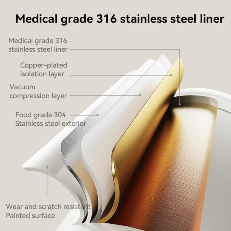 Portable Wireless Baby Bottle Warmer 400ml Adjustable Temperature Travel Thermos, Type-C Fast Charging