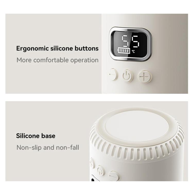 Portable Wireless Baby Bottle Warmer 400ml Adjustable Temperature Travel Thermos, Type-C Fast Charging