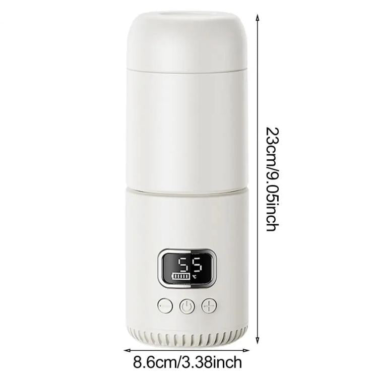 Portable Wireless Baby Bottle Warmer 400ml Adjustable Temperature Travel Thermos, Type-C Fast Charging