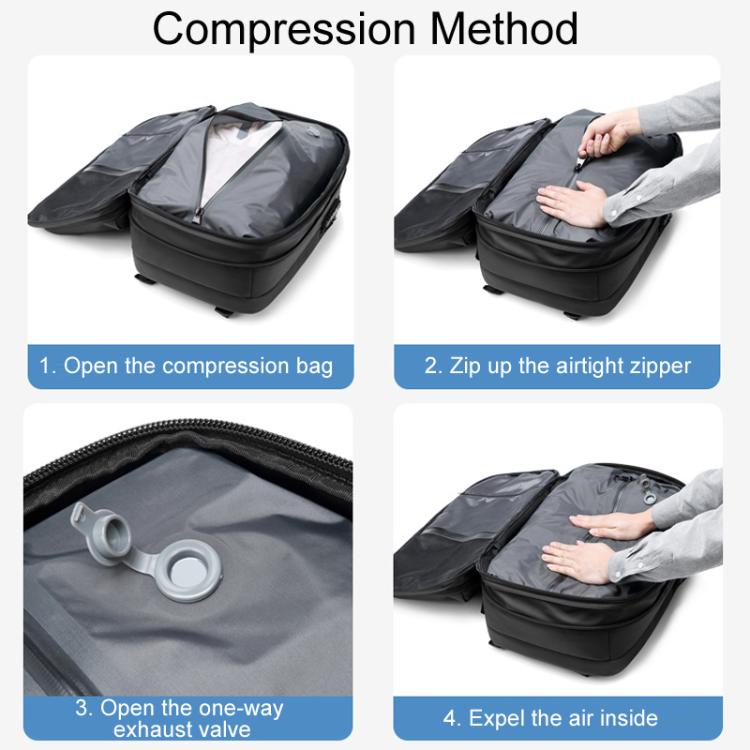 Large Capacity Short Trip Computer Luggage Bag Vacuum Compression Expandable Men Double Shoulder Bag, 19inch