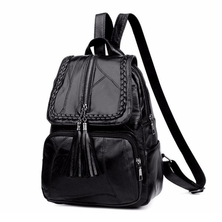 Casual Women Shoulder Bag PU Leather Simple Versatile Trend Female Backpack Student Travel Schoolbag