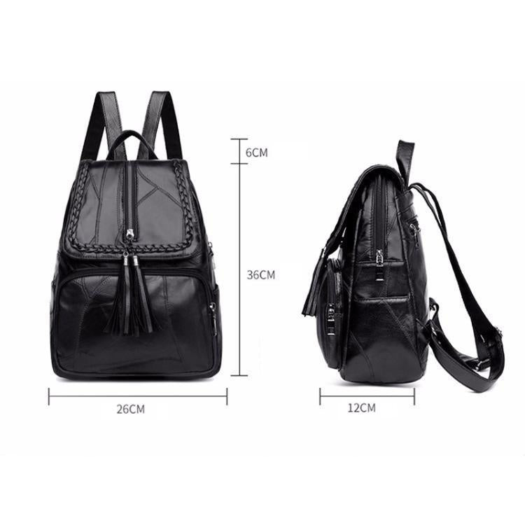 Casual Women Shoulder Bag PU Leather Simple Versatile Trend Female Backpack Student Travel Schoolbag