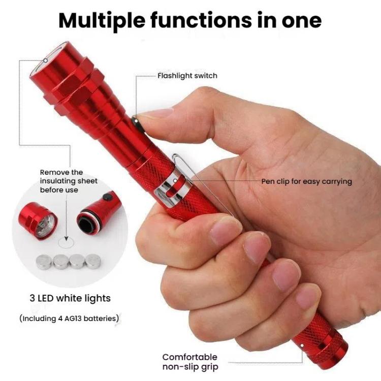 170mm-565mm 3LEDs Light Bendable Telescopic Multifunctional Picker Auto Repair Screw Tool