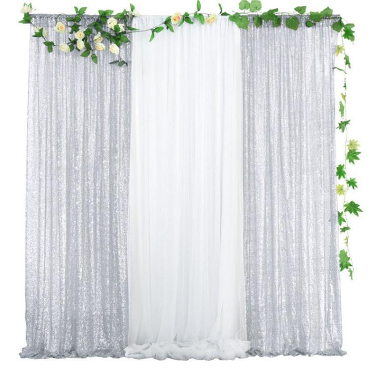 Hotel Wedding Banquet Site Background Curtains Embroidered Cloth Sequin Curtains Festival Party Decoration
