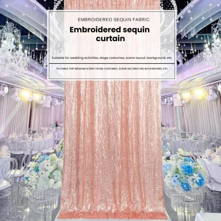 Hotel Wedding Banquet Site Background Curtains Embroidered Cloth Sequin Curtains Festival Party Decoration