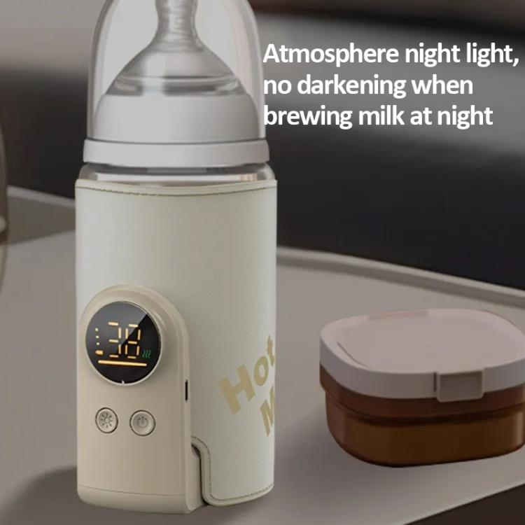 18W Wireless Baby Bottle Warmer 6 Adjustable Temperature Settings Milk Thermo Cover for Breastfeeding & Formula