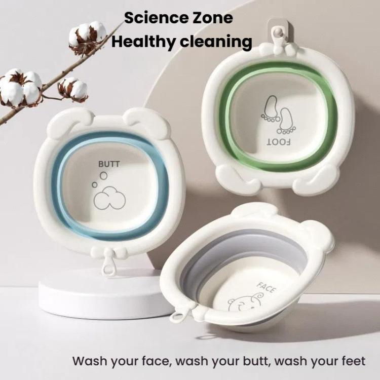 Children Silicone Folding Washbasin Portable Thickened Hangable Butt Washbasin For Babies