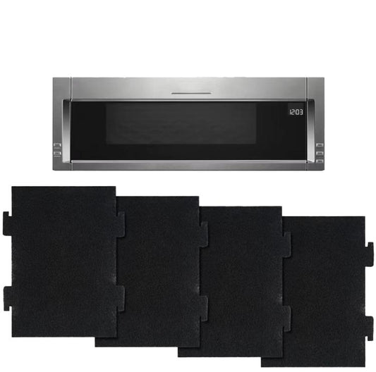 4pcs /Pack Microwave Filter Cotton For KitchenAid KMLS311HBL/ Whirlpool YKMLS311 YWML55011, WML75011