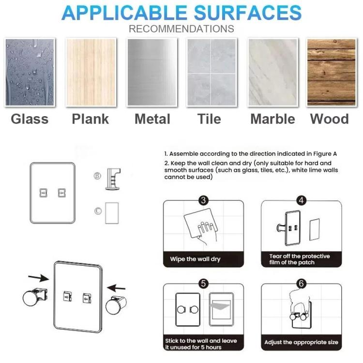 3pcs /Pack Wall-Mounted No-Drill Shaver Organizer Manual/Safety Razor Hook