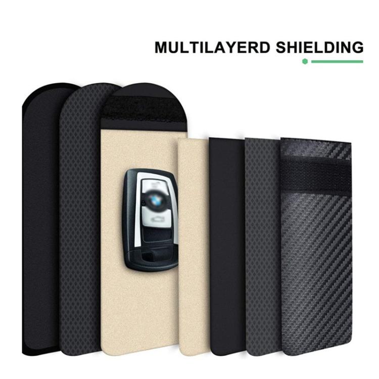 RFID Blocking Car Key Holder Anti-Skimming Carbon Fiber Key Case for Vehicles, Credit Cards & Electronics