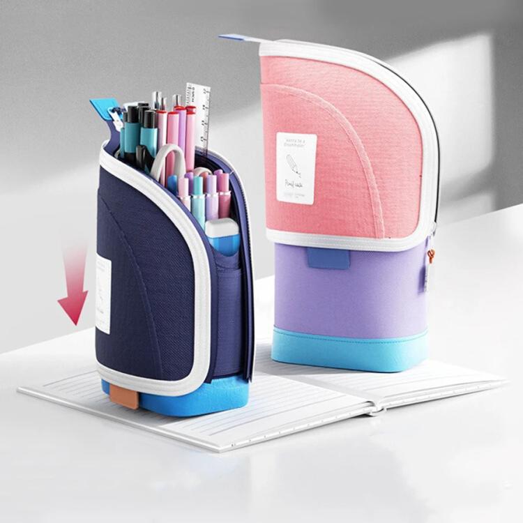 Vertical Pencil Cases Expandable Large Capacity Desk Stationery Organizer For Students