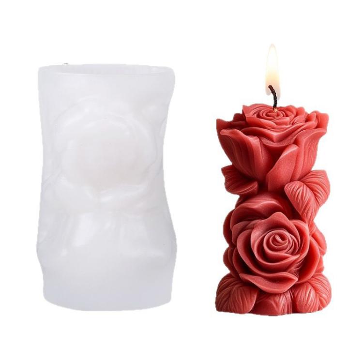Flower Column Aromatherapy Candle Silicone Mold DIY Handmade Gift Diffuser Stone Mold
