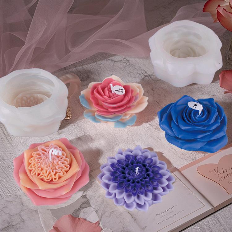Candle Silicone Mold DIY Floral Aromatherapy Handmade Plaster Casting Mold