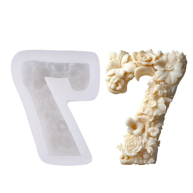 Flower Digital Aromatherapy Candle Silicone Mold DIY Diffuser Ornament Three-dimensional Digital Plaster Mold