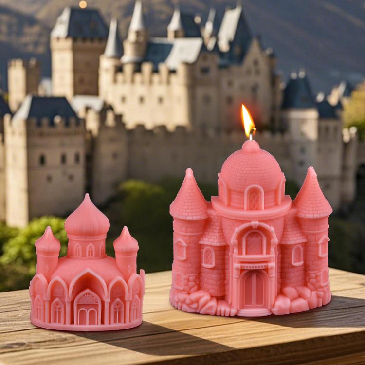 Castle Scented Candle Silicone Mold, A ZL-952, B  ZL-953, C ZL-954