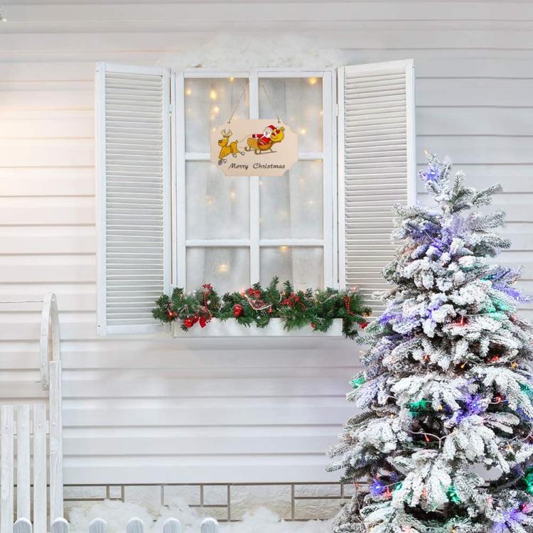 12-In-1 Wooden Hanging Sign Set With String DIY Ornaments, Handmade Craft Kits For Holiday Home Decor