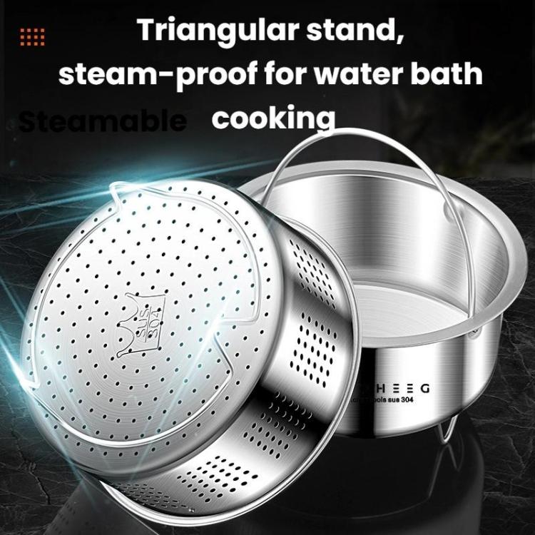 Kacheeg 304 Stainless Steel Steamer Basket for Rice Cooker/Pots with Handles & Stand