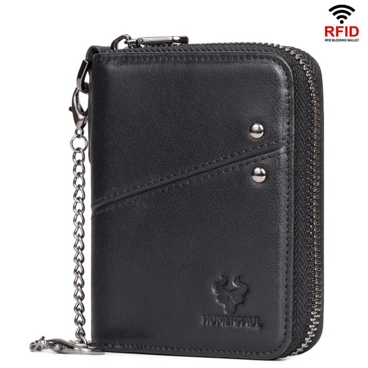 HUMERPAUL BP783 Unisex Short Leather Wallet With RFID Multi-Card Holder