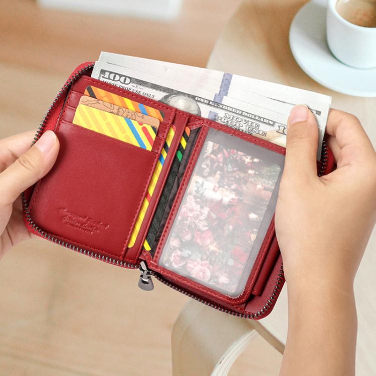 HUMERPAUL BP783 Unisex Short Leather Wallet With RFID Multi-Card Holder