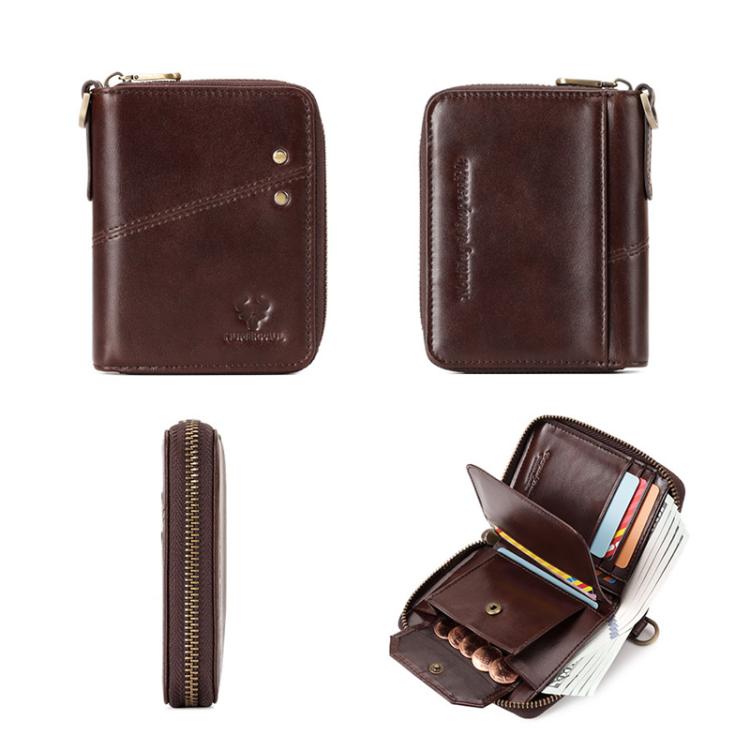 HUMERPAUL BP783 Unisex Short Leather Wallet With RFID Multi-Card Holder