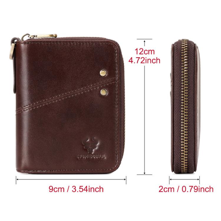 HUMERPAUL BP783 Unisex Short Leather Wallet With RFID Multi-Card Holder