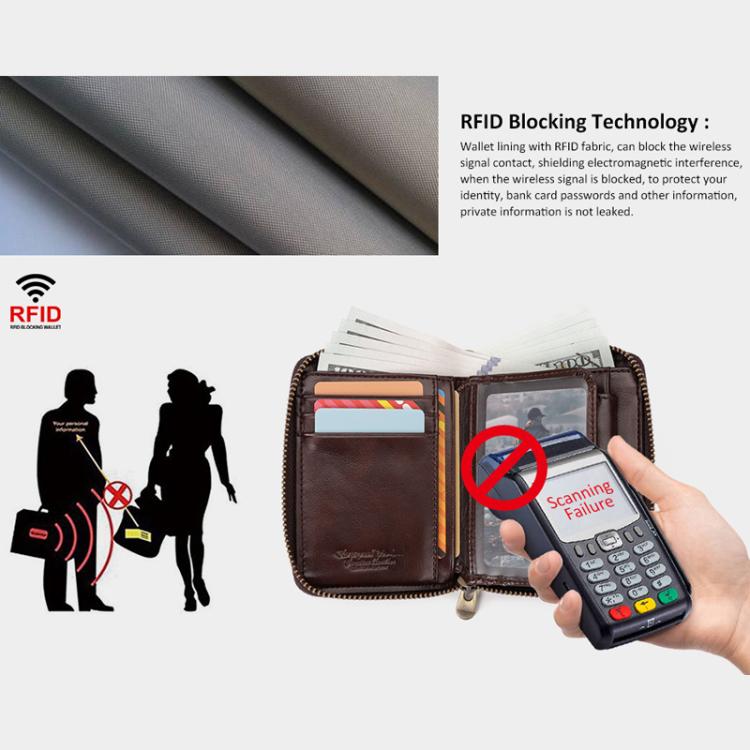 HUMERPAUL BP783 Unisex Short Leather Wallet With RFID Multi-Card Holder