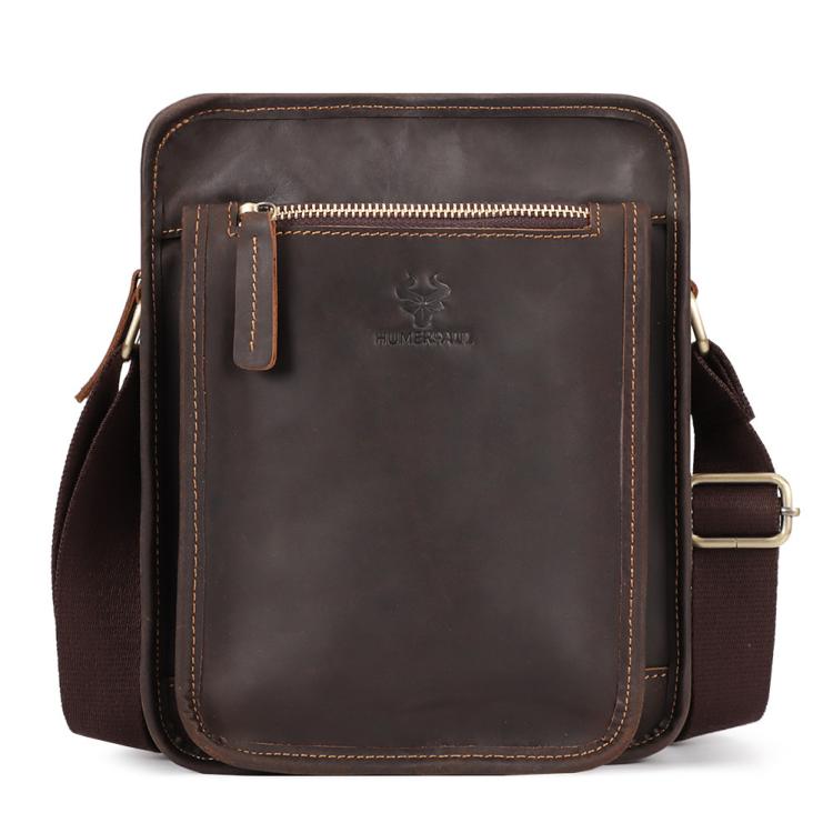 HUMERPAUL MH702 Men Vertical Crossbody Bag Casual Leather Shoulder Bag