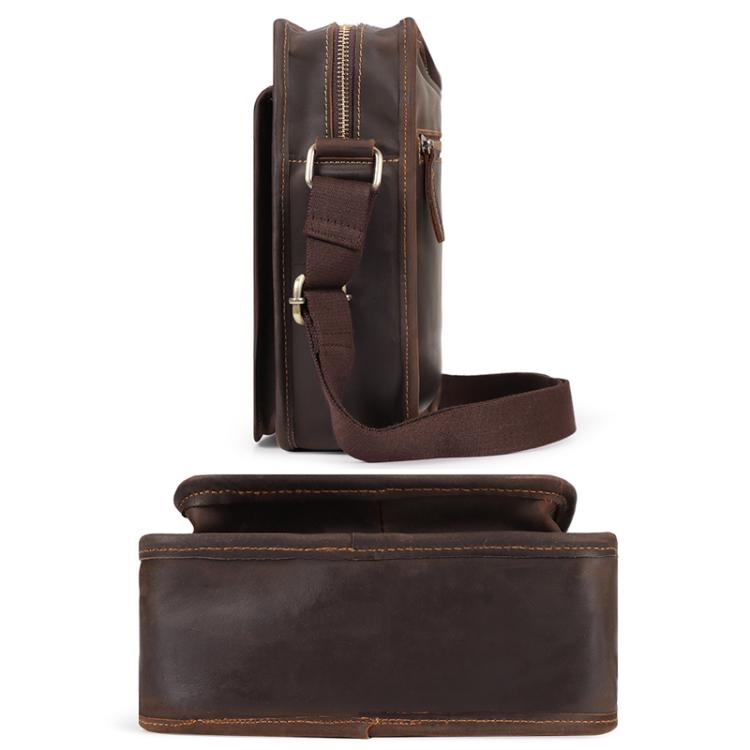HUMERPAUL MH702 Men Vertical Crossbody Bag Casual Leather Shoulder Bag