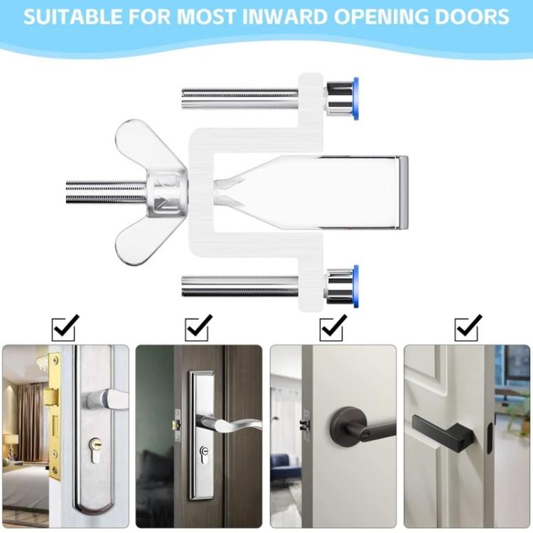 Stainless Steel Security Door Stopper Anti-Theft Door Blocker for Home, Hotel, Apartment