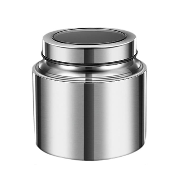 304 Stainless Steel Sealed Canister With Transparent Lid Leak-Proof Freshness Preserving Storage Can