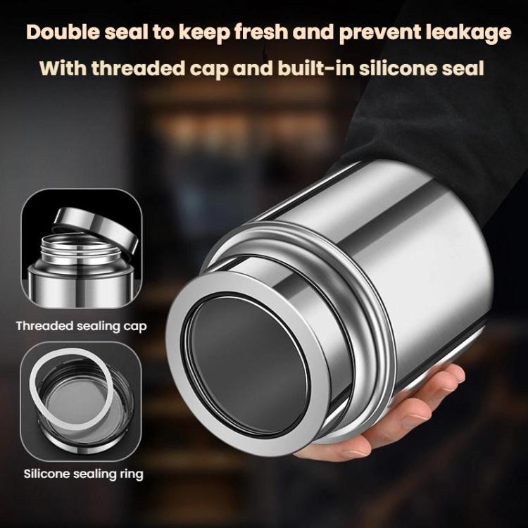 304 Stainless Steel Sealed Canister With Transparent Lid Leak-Proof Freshness Preserving Storage Can