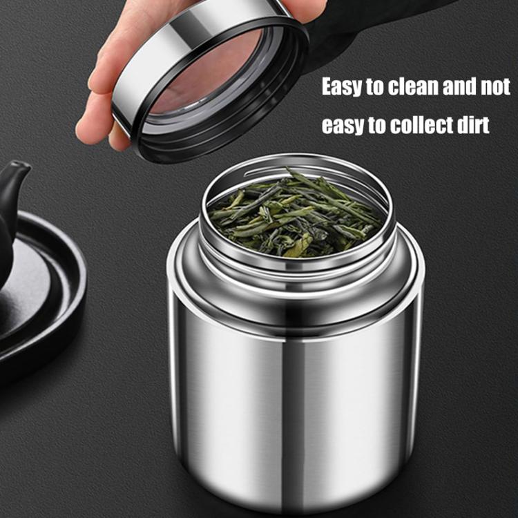 304 Stainless Steel Sealed Canister With Transparent Lid Leak-Proof Freshness Preserving Storage Can