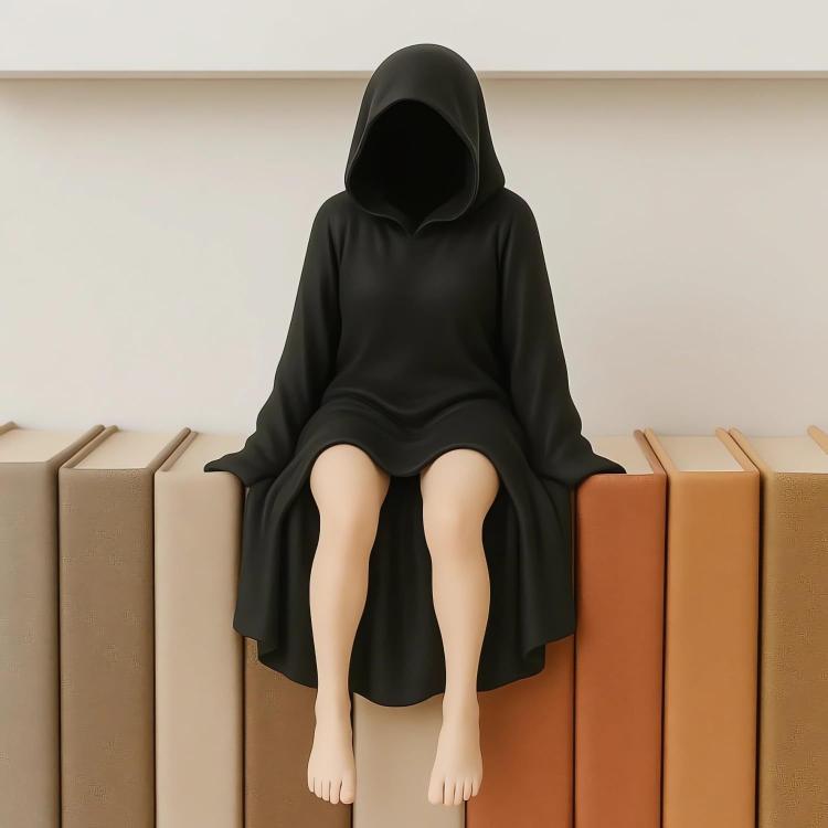 Halloween Black Robe Queen Bookshelf Statue Decorative Gift