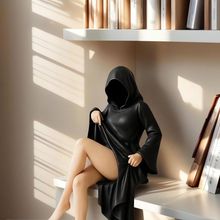 Halloween Black Robe Queen Bookshelf Statue Decorative Gift