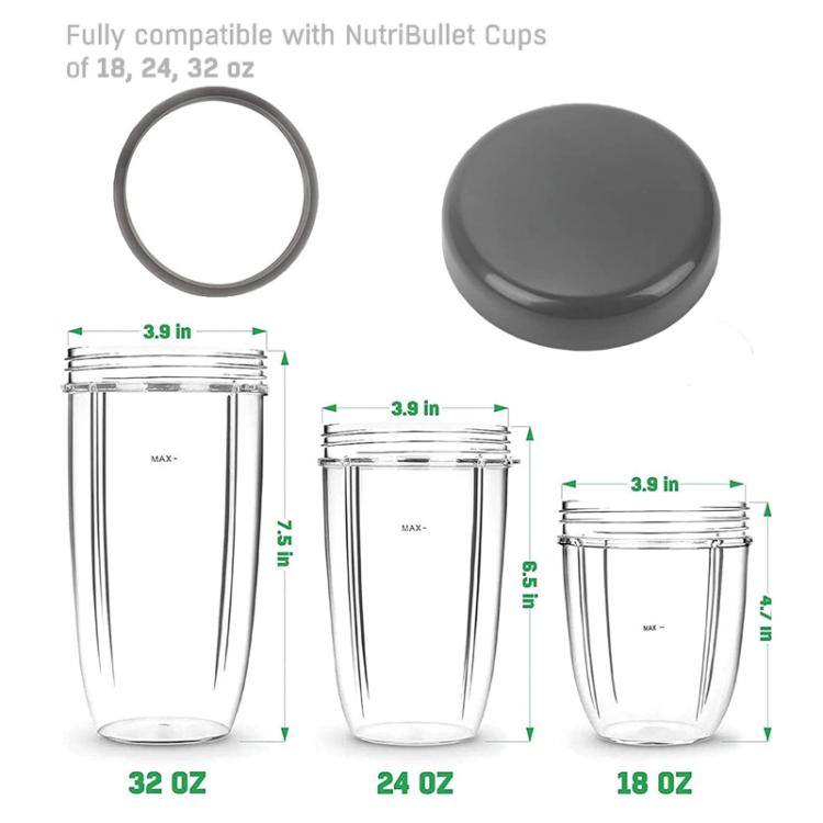 Replacement Lid For Nutribullet 900W/600W Blender Cups Flat Top Lid