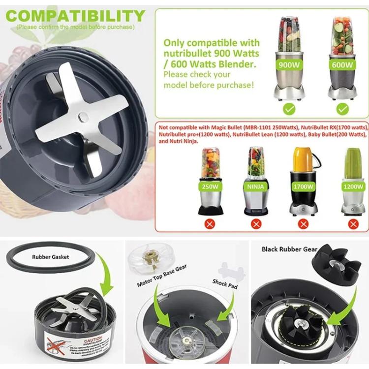 For Nutribullet 600W 900W Replacement Parts Blender Blade Base, Drive Socket, Seals