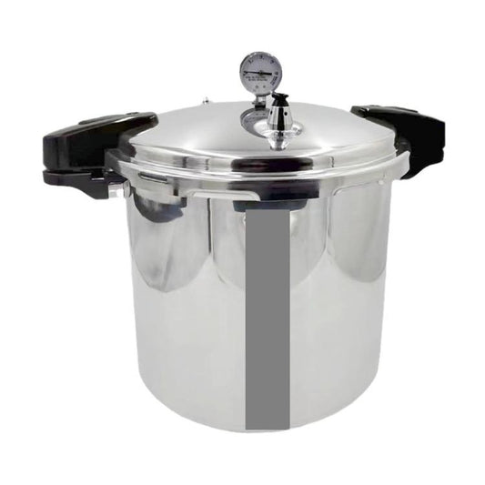 32cm/23L Pressure Cooker Induction & Gas Stove Compatible Aluminum Alloy Straight Body Design & Built-in Gauge