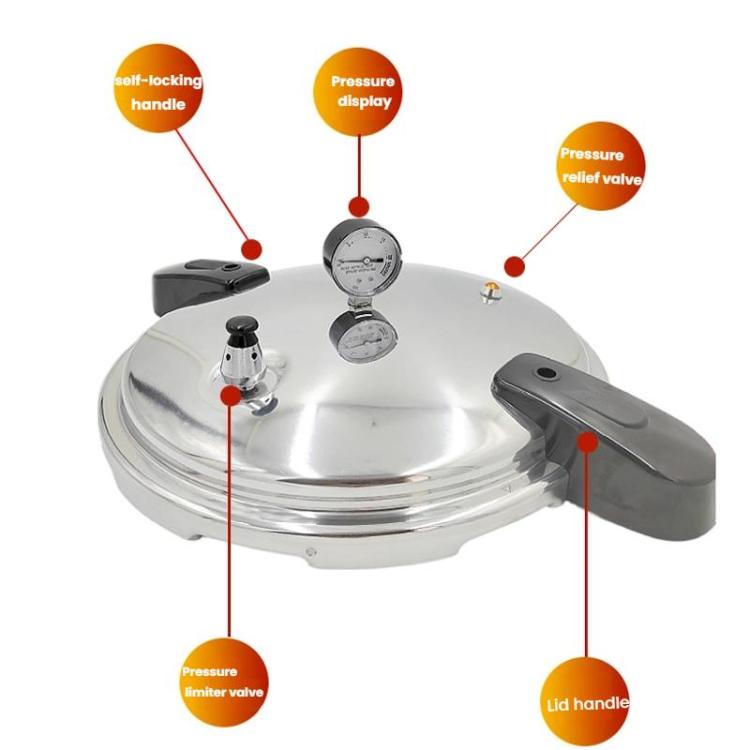 32cm/23L Pressure Cooker Induction & Gas Stove Compatible Aluminum Alloy Straight Body Design & Built-in Gauge