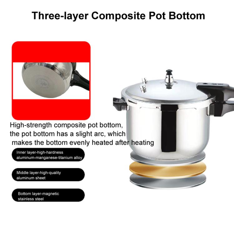 63-77kPa Pressure Cooker 304 Stainless Steel Safety Lock Lid for Induction & Gas Stoves