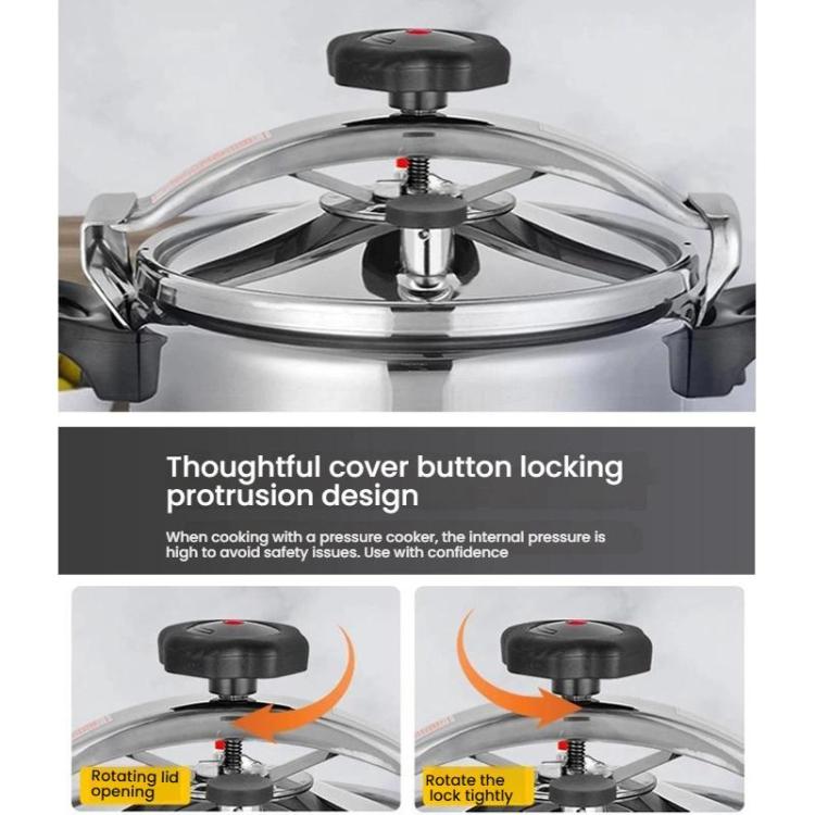 Aluminum Alloy Pressure Cooker with Secure Locking Lid, Explosion-Proof Design for Gas Stovetops
