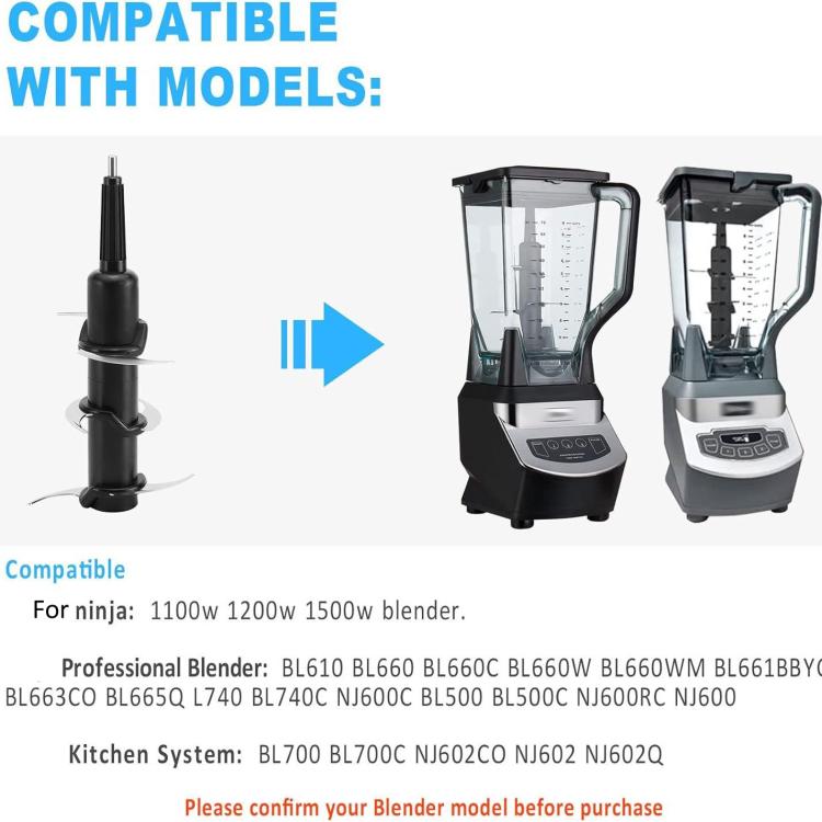 Replacement 6-Blade For Ninja Blender 72 Oz Pitcher BL500 BL660 BL700 BL740 NJ600C