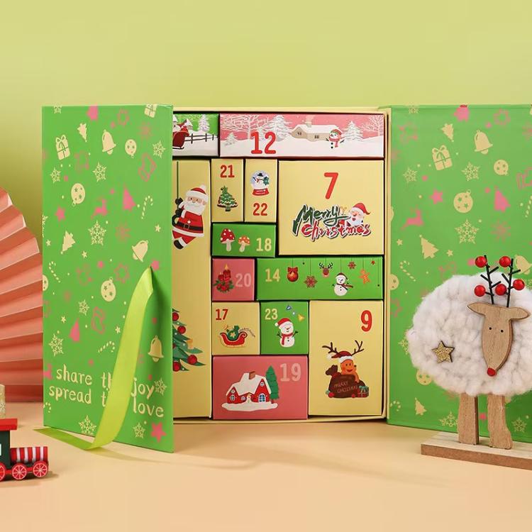 Christmas Advent Calendar Blind Box 24 Empty DIY Gift Boxes Countdown Surprise For Kids & Adults
