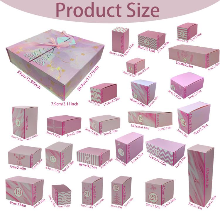 Christmas Advent Calendar Blind Box 24 Empty DIY Gift Boxes Countdown Surprise For Kids & Adults