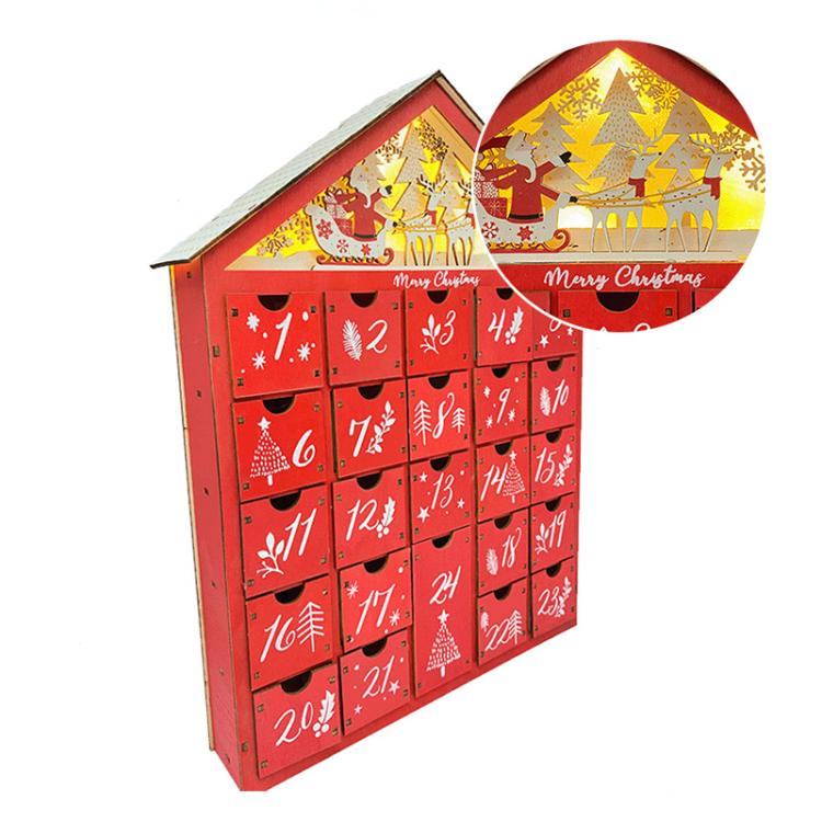 Christmas Countdown Calendar 24 Drawer Glowing Gift Candy Box