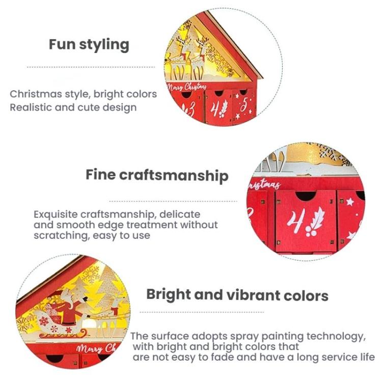 Christmas Countdown Calendar 24 Drawer Glowing Gift Candy Box