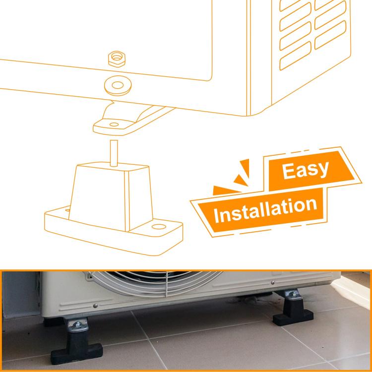 4pcs /Pack Rubber Anti-Vibration AC Mounting Bracket Shock-Absorbing Pads for Outdoor Air Conditioner Units