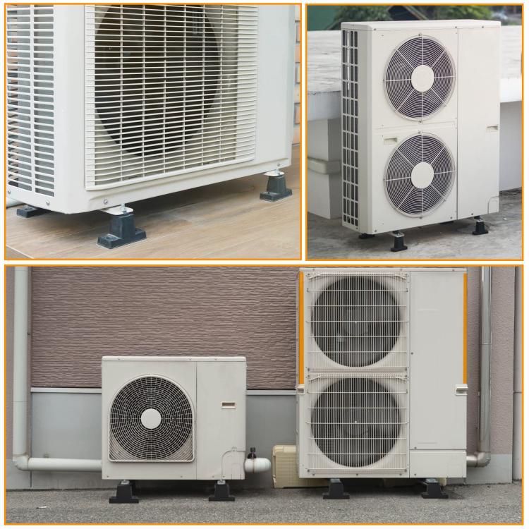 4pcs /Pack Rubber Anti-Vibration AC Mounting Bracket Shock-Absorbing Pads for Outdoor Air Conditioner Units