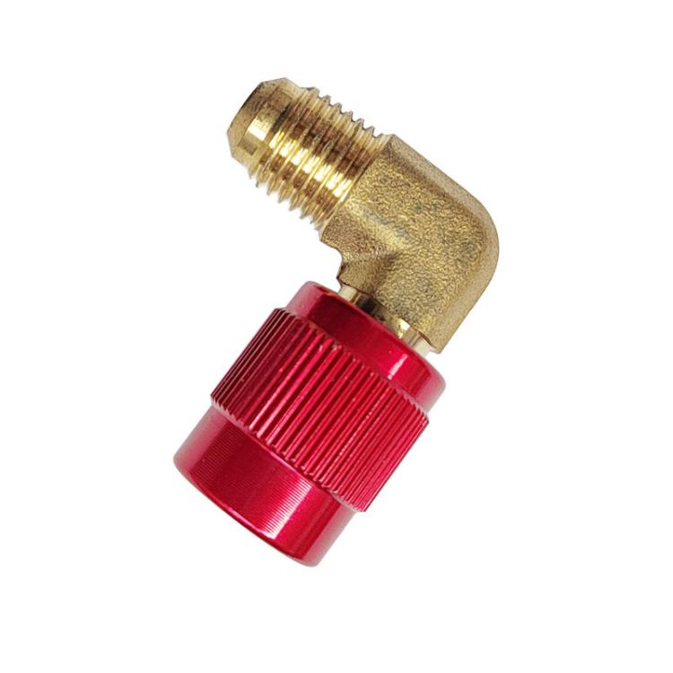 R410 To R22 Refrigerant Conversion Adapter 90-degree Elbow Fitting Brass HVAC Service Connector for Air Conditioner & Freezer Charging