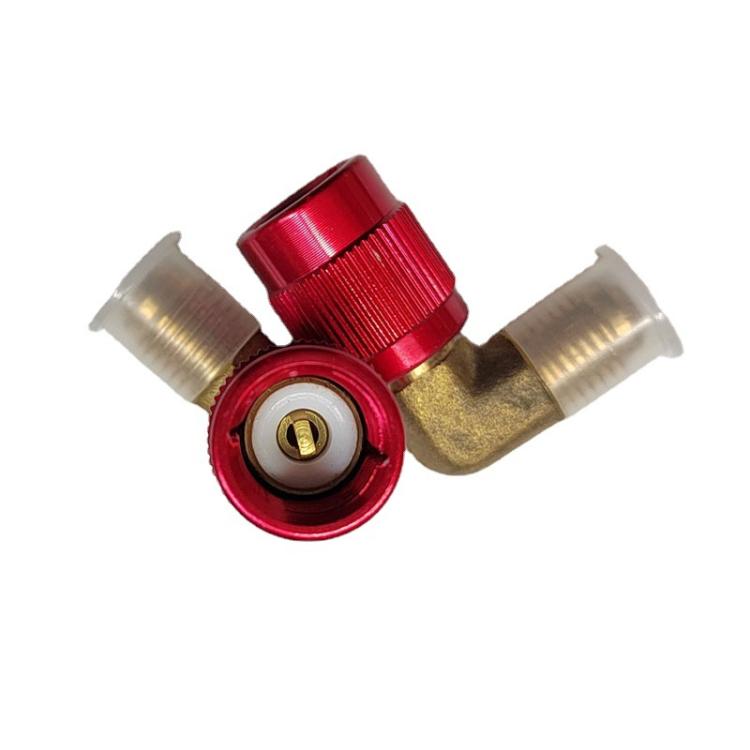 R410 To R22 Refrigerant Conversion Adapter 90-degree Elbow Fitting Brass HVAC Service Connector for Air Conditioner & Freezer Charging